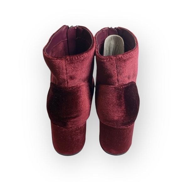 new Circus Sam Edelman ❁ Vanessa Zipper Velvet Ankle Boots Booties ❁ Burgundy - Picture 5 of 16